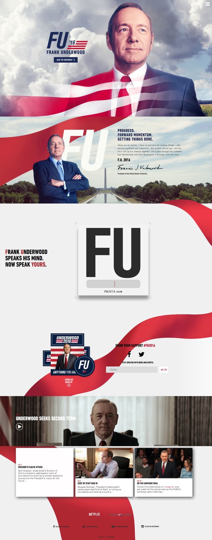 Frank Underwood 2016 campaign site