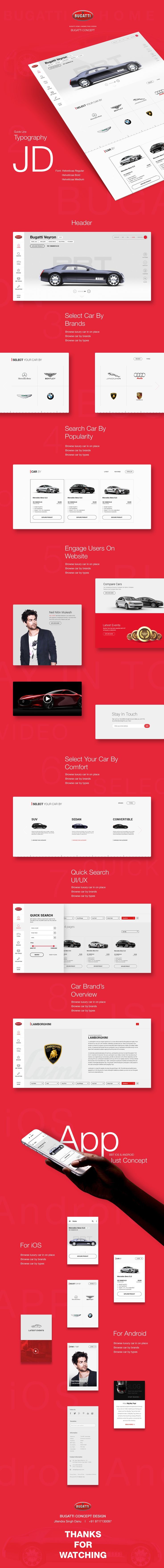 Bugatti Sports Car Manufacturer Web UI/UX by JD Jitendra Singh Danu